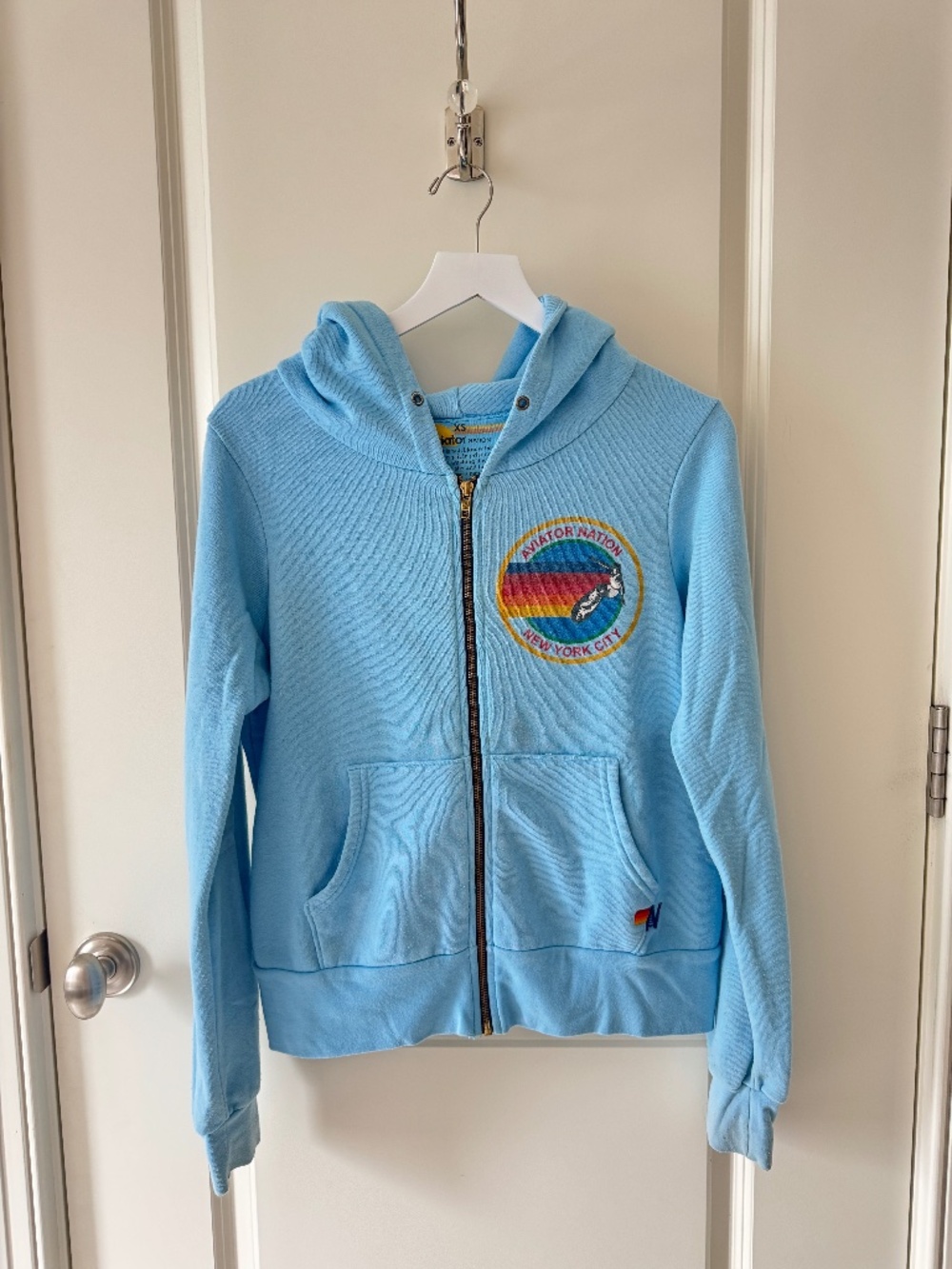 AVIATOR NATION NEW YORK CITY HOODIE - SKY Size XS